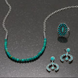 Stabilized Turquoise Bead Necklace with Chain Handmade in the USA