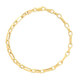 14k Yellow Gold Wide Figaro Chain Bracelet
