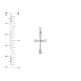 14k White Gold Solid Cross Pendant, Pendant Only - High Polish