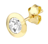 Stud Earrings with Diamond-cut Back 10k Yellow Gold 8mm