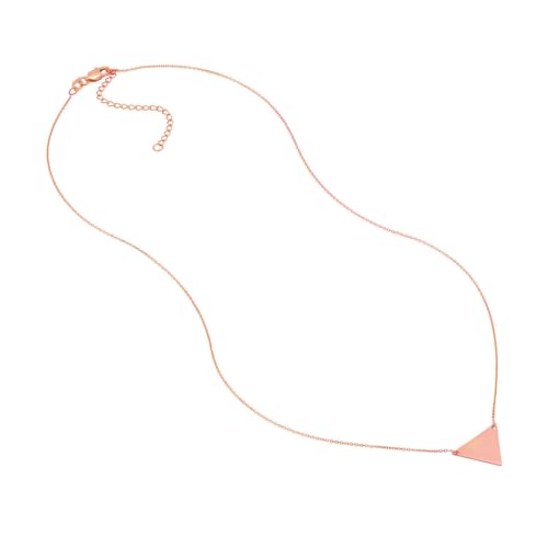 14k Rose Gold Triangle Pendant Necklace Adjustable Length