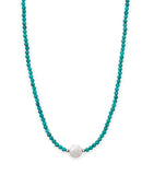 Stabilized Turquoise Bead and Cultured Freshwater Pearl Necklace