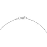 Rhodium-plated Sterling Silver 10-inch Diamond-cut Rope Chain 1.3mm Wide Non-tarnish