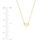 14k Yellow Gold Open Cut Diamond-shape Pendant Necklace