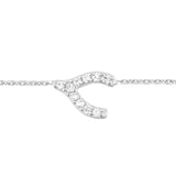 Mini Wishbone Bracelet Rhodium on Sterling Silver Cubic Zirconia
