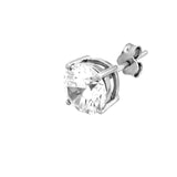 8mm Round Cubic Zirconia Stud Earrings .925 sterling silver.