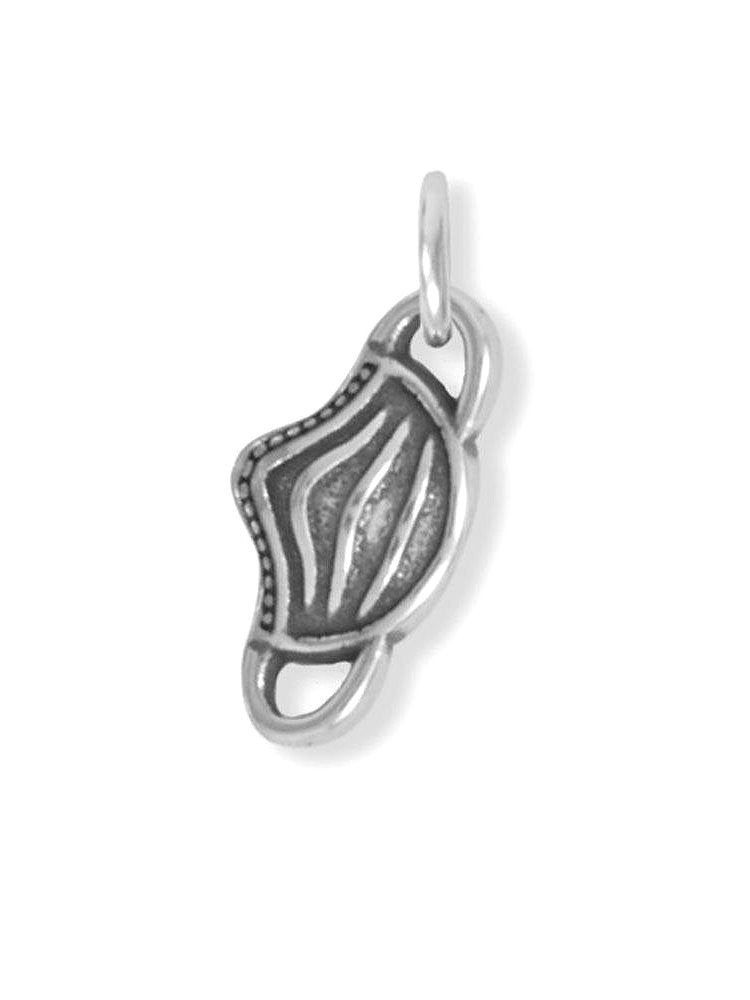 Face Mask Charm Sterling Silver