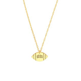 14k Yellow Gold Mini Football Pendant Necklace