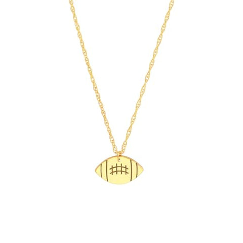 14k Yellow Gold Mini Football Pendant Necklace