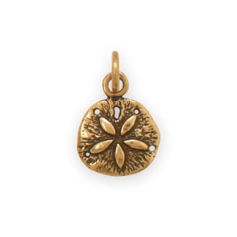Sand Dollar Charm Gold-plated Sterling Silver