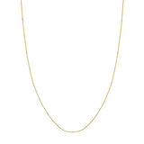 14k Two-Tone White and Yellow Gold Barrel Saturn Chain Necklace