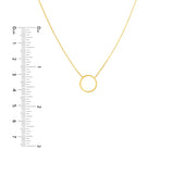 14k Yellow Gold Open Circle Necklace Adjustable Length