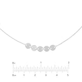 14k White Gold Disk Chain Necklace Adjustable Length