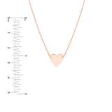 Rose Gold-plated Silver Heart NeckLace Adjustable Length