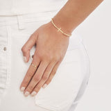 14k Yellow Gold Rope Bracelet with Side Set Cross Adjustable Length