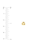 10k Yellow Gold Love Knot Stud Earrings 7mm