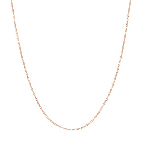 10k Rose Gold. 07mm Rope Chain Necklace