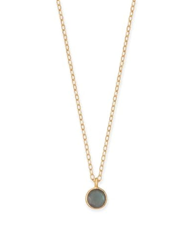 14k Gold-filled Labradorite Charm Necklace Adjustable Length