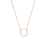 14k Rose Gold Open Circle Necklace Adjustable Length