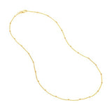 14k Yellow Gold Diamond-cut Saturn Satellite Curb Chain 2mm, 18-inch