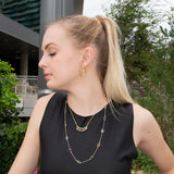 Long 25-inch Necklace with Citrine, Garnet, Peridot, Amethyst and Blue Topaz