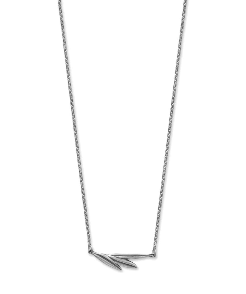 Rosemary Sprig Necklace Side Set Bar Style Sterling Silver Adjustable Length