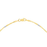14k Gold Two-tone Singapore Flat Saturn Chain, 16-inch