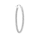 14k White Gold Rope Oval Hoop Earrings
