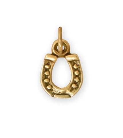 Horseshoe Good Luck Charm Gold-lated Sterling Silver