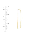 14K Yellow Gold Threader Earrings Box Chain with Polished Double Bars