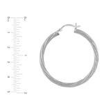 Sterling Silver Twist Hoop Earrings with Snap Posts - Nontarnish and Lightweight