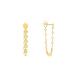 14K Yellow Gold High Polish Disk Front Back Earrings