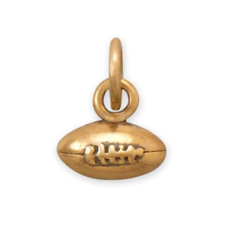 AzureBella Jewelry Small 3D Football Charm Gold-plated Sterling Silver