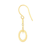 14k Yellow Gold Earrings Double Open Circle Dangles