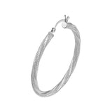 Sterling Silver Twist Hoop Earrings with Snap Posts - Nontarnish and Lightweight
