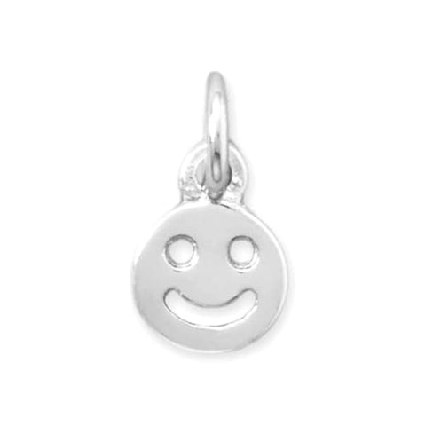 Sterling Silver Small Smiley Face Charm Cut Out Face