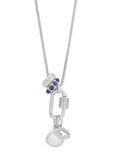 Sterling Silver Charm Necklace with Charm Adapter and Charms Clouds Rainbow Moonstone and Lapis Lazuli