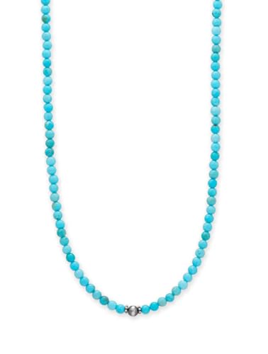 AzureBella Jewelry Blue Stabilized Magnesite Bead Necklace Adjustable Length