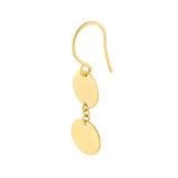14K Yellow Gold High Polish Double Disk Earrings