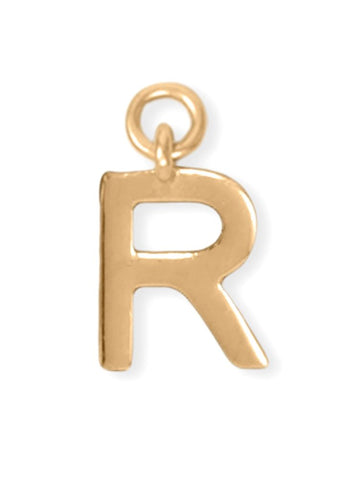 Alphabet Charm 14k Gold-plated Sterling Silver Letter R