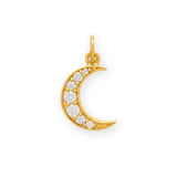 14k Gold-plated Silver Charm Necklace with Adapter and Charms Opal Wheel Bead, Moon and Stars