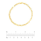 14k Yellow Gold Wide Figaro Chain Bracelet