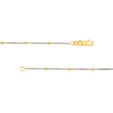 Saturn Satellite Curb Chain Necklace Two-tone Sterling Silver and 14k Gold-plated