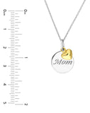 Engraved Disk Mom Necklace with 14k Gold Heart Charm Sterling Silver