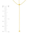 14k Yellow Gold Layered Y Necklace with Beads and Bead Drop Adjustable Length