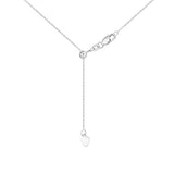10k White Gold Cable Chain Necklace with Sliding Adjustable Bead