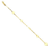 14k Yellow Gold Disc with Mariner Chain Bracelet - Adjustable Length