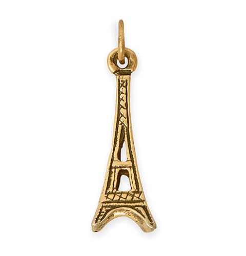 AzureBella Jewelry Eiffel Tower Charm Small Paris France Gold-plated Sterling Silver