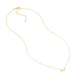 14k Yellow Gold Mini Word Love Necklace with Genuine Diamond Accent