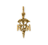 Registered Nurse Caduceus RN Charm Gold-plated Silver - Made in the USA